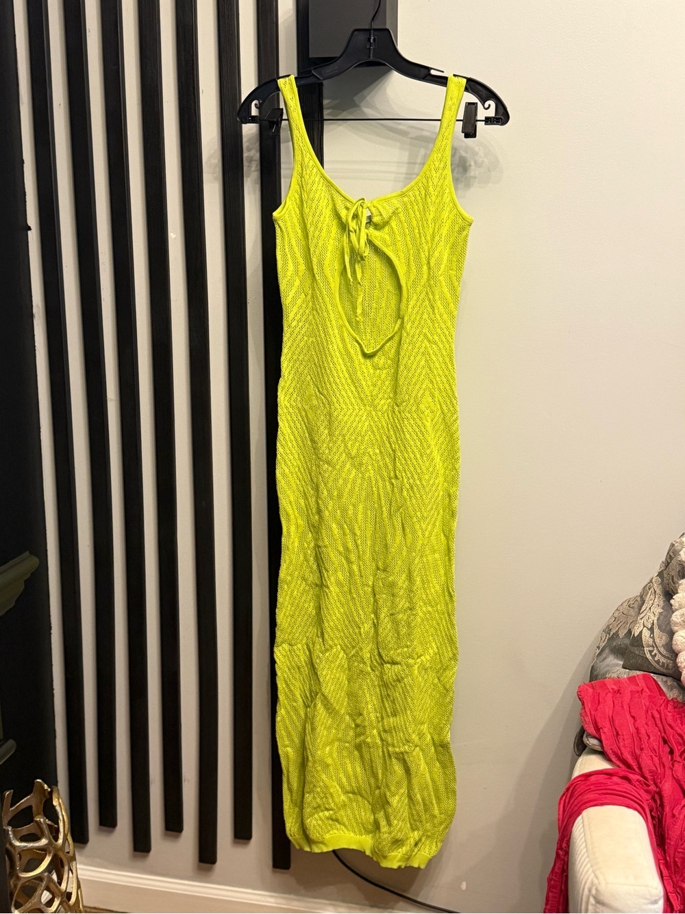 PrettyLittleThing Neon Lime Knit Tank Maxi Dress